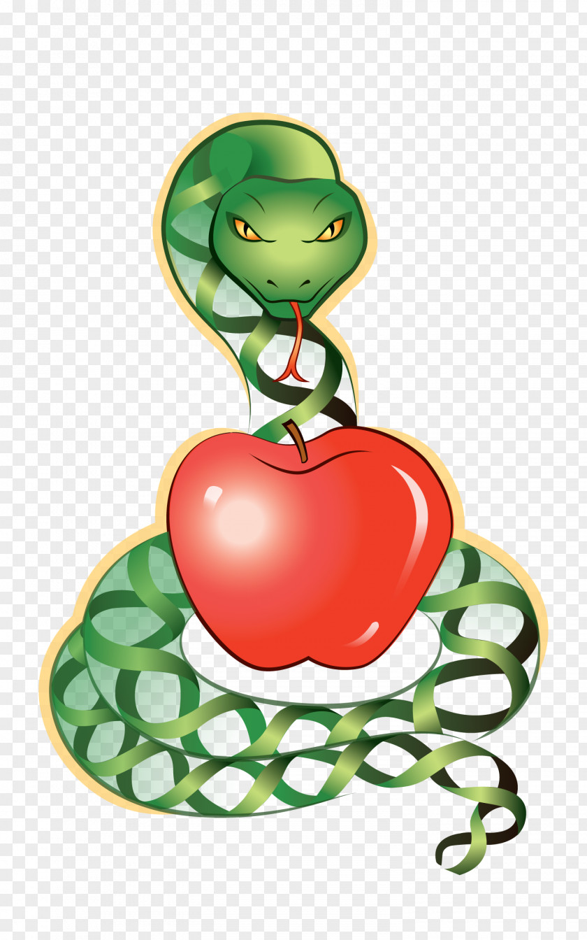 Snake Watercolor Green Vegetable Character Clip Art PNG