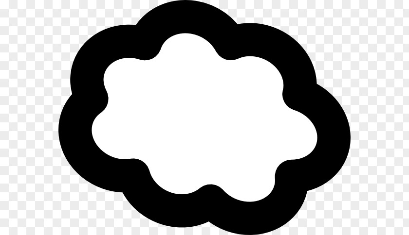 Thought Cloud Clip Art Black Love Line Heart PNG