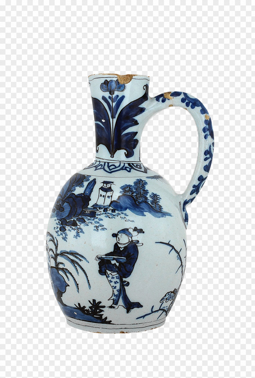 Artwork Jug Blue And White Pottery Vase Ceramic Pitcher PNG