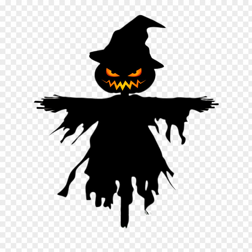 Scarecrow Silhouette Bird Logo Wing PNG