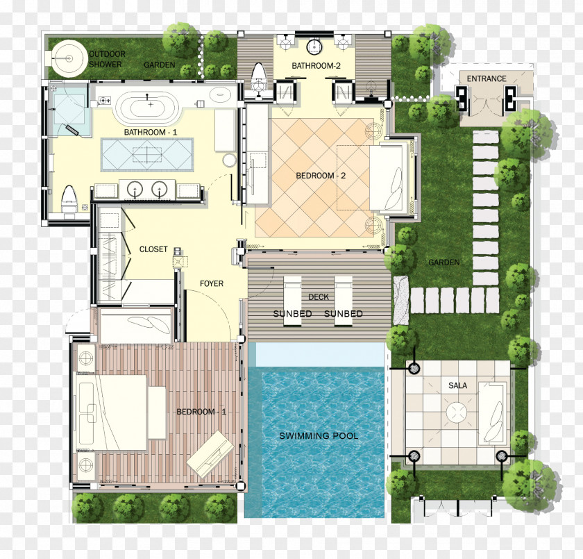 Plan Melati Beach Resort & Spa Swimming Pool House Villa PNG