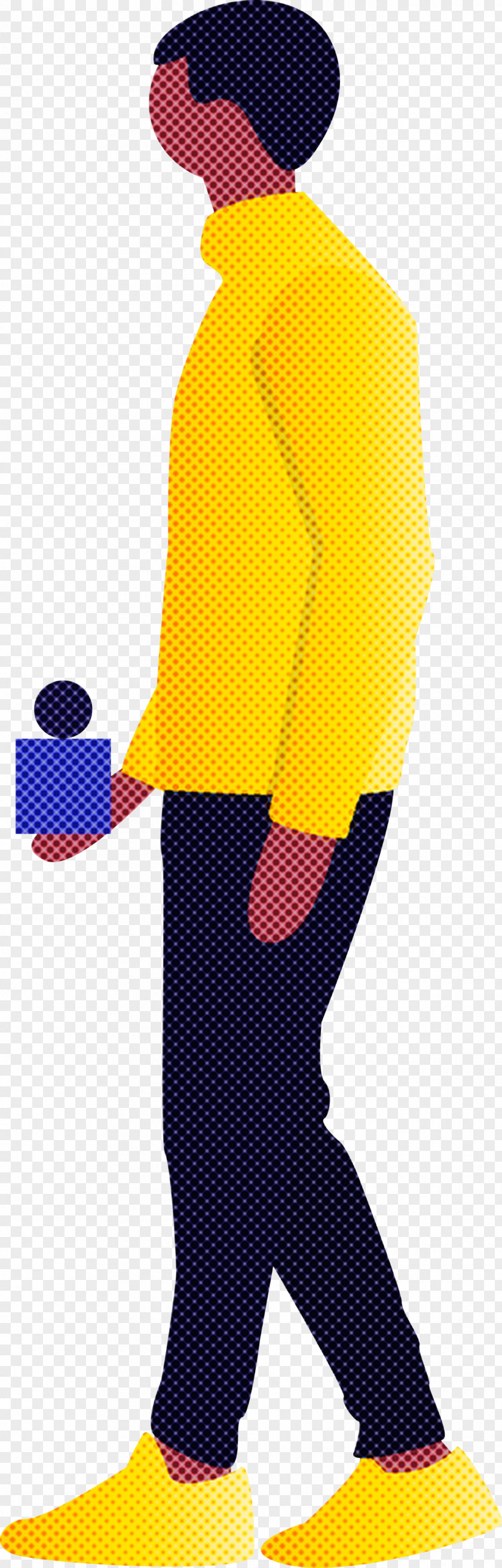 Yellow Sock Electric Blue Gesture Pattern PNG