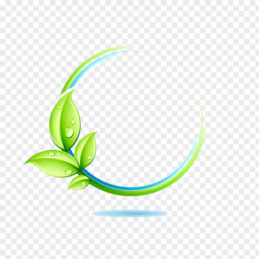 Green Leaves Border Logo Leaf PNG