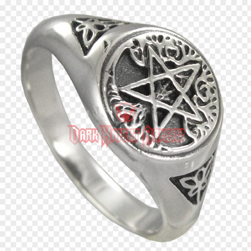 Pentagramm Ring Silver Pentagram Body Jewellery PNG
