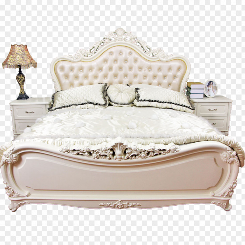 Continental Bed Frame Mattress Pillow Bedding PNG