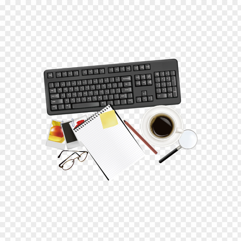 The Keyboard And Pen Vector Computer Office Supplies PNG
