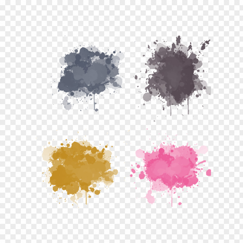 Watercolor Splash Ink Strokes Painting PNG
