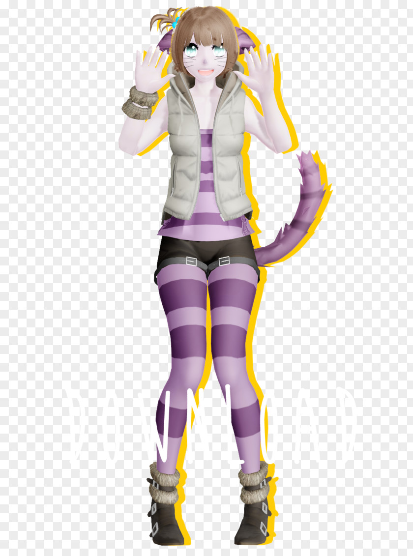 Cat Cheshire Catgirl MikuMikuDance Model PNG
