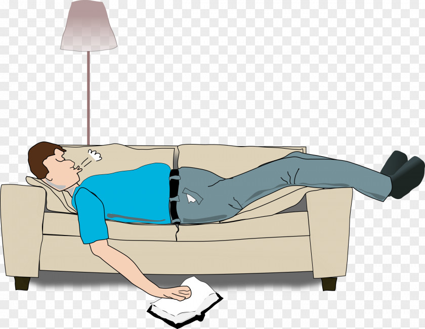Old Couch Cartoon Sleep Man Clip Art PNG