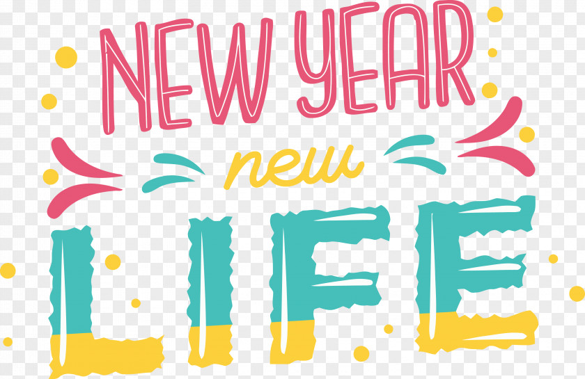Yellow Text Happy New Year PNG