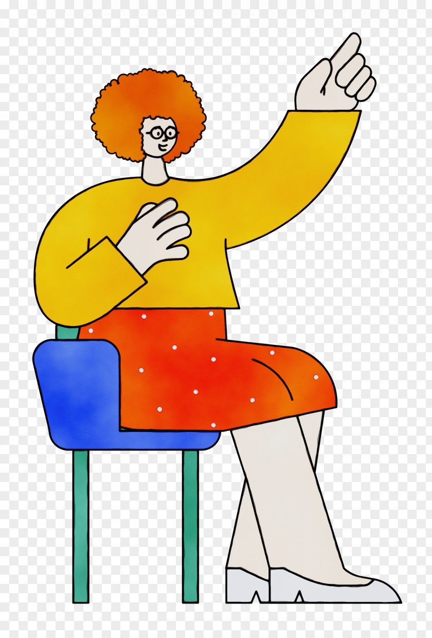 Chair Sitting Cartoon Table Animation PNG