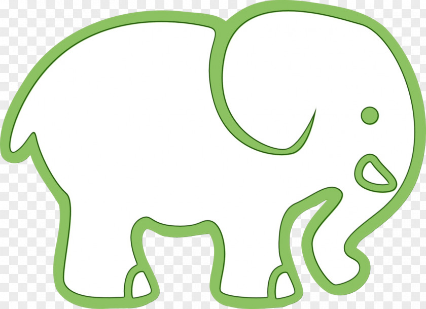 Green Indian Elephant PNG