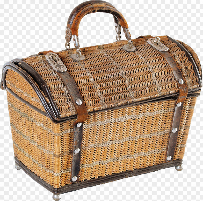 Picnic Basket Hand Luggage Suitcase NYSE:GLW Metal Wicker PNG