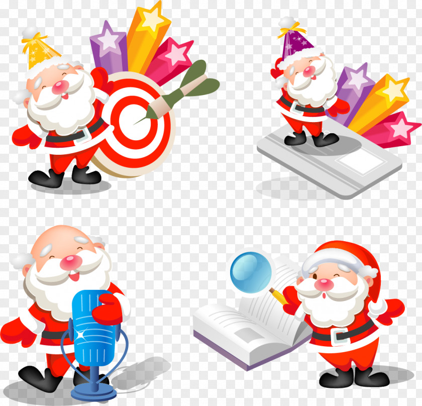 Vector Cartoon Santa Claus Christmas Icon PNG