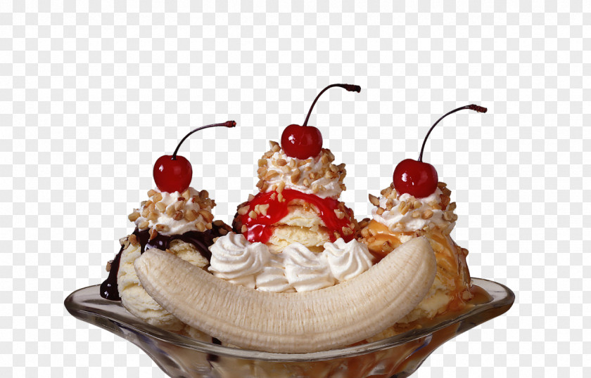 Wedding Cake Banana Split Ice Cream Sundae Gelato PNG