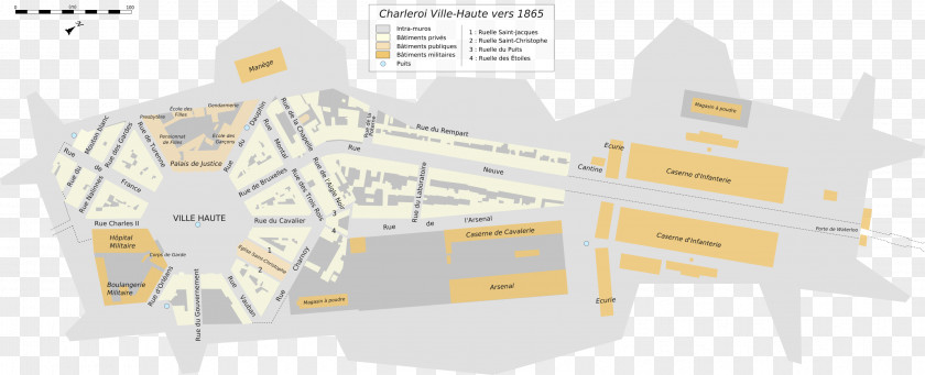 Map Charleroi Ville-Haute Ville 2 Place Charles II City PNG