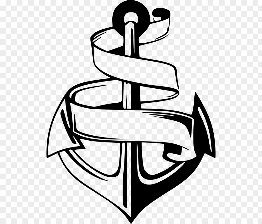 Anchor Black And White Clip Art PNG
