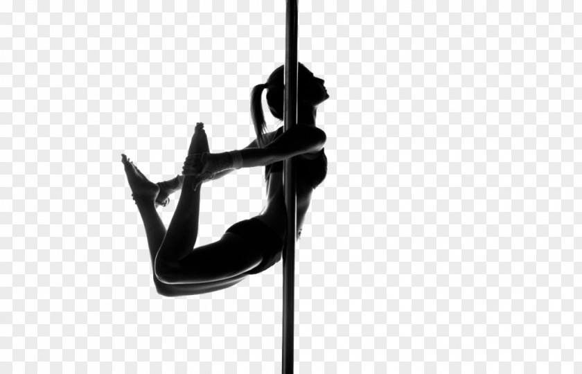 Silhouette Pole Dance Black And White PNG