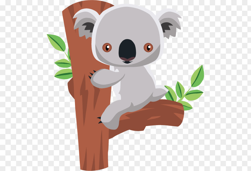 Vector Tree Climbing Koala Clip Art PNG