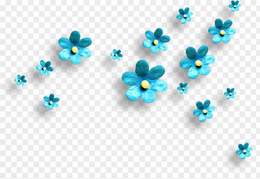 Blue Flowers Blue-green Flower PNG