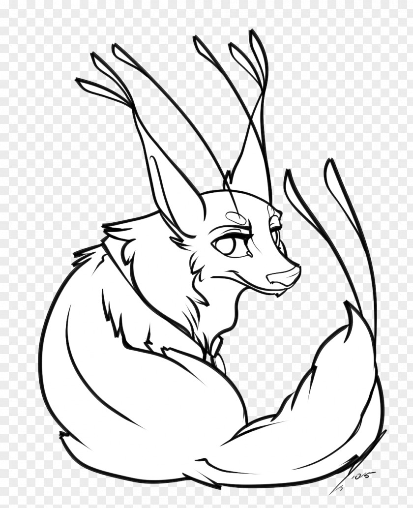 Drawings Of Fantasy Animals Domestic Rabbit Hare Red Fox Whiskers Clip Art PNG