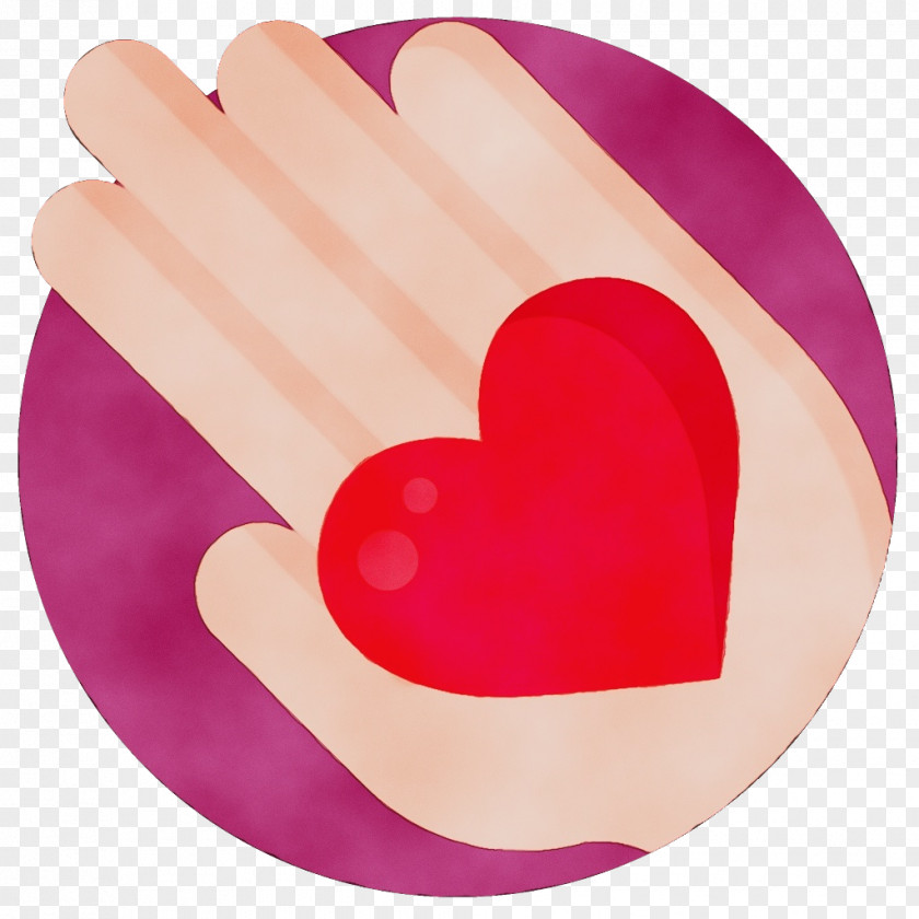 Pink Heart Red Hand Finger PNG