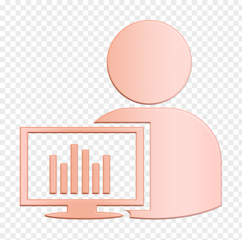User With Computer Monitor And Bar Graphs Icon Humans 3 Graph PNG