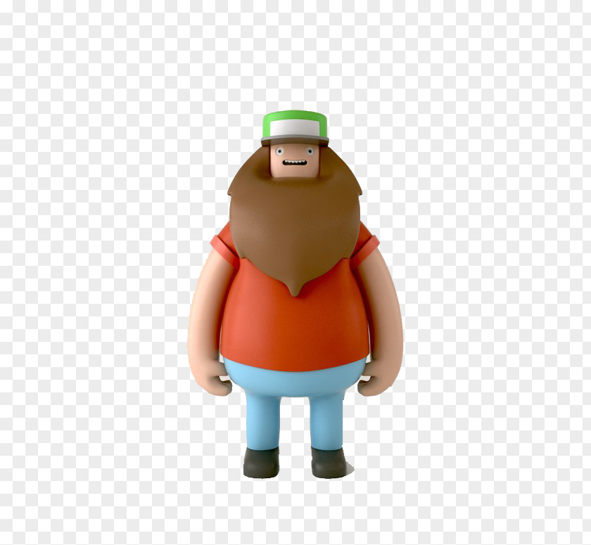 Red Long Beard Uncle Designer Toy Action Figure PNG