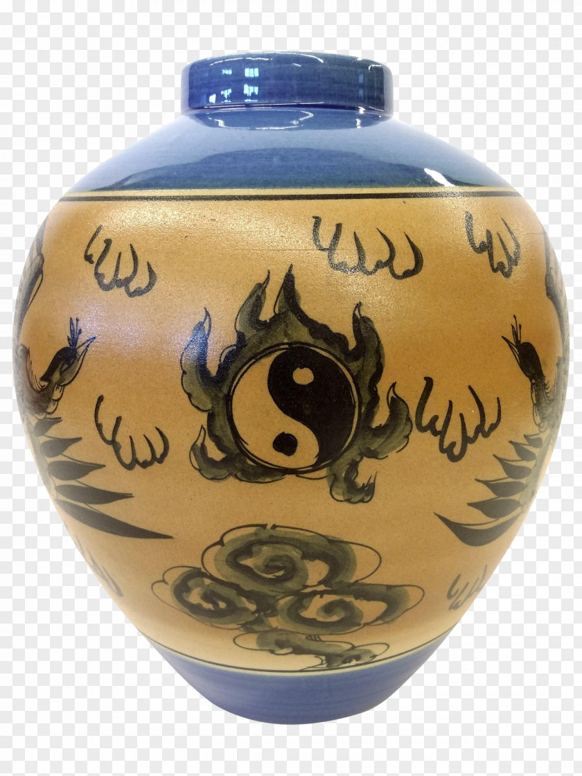 Vase Ceramic Cobalt Blue Pottery Urn PNG