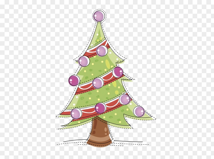Cartoon Green Christmas Tree Decoration Ornament PNG