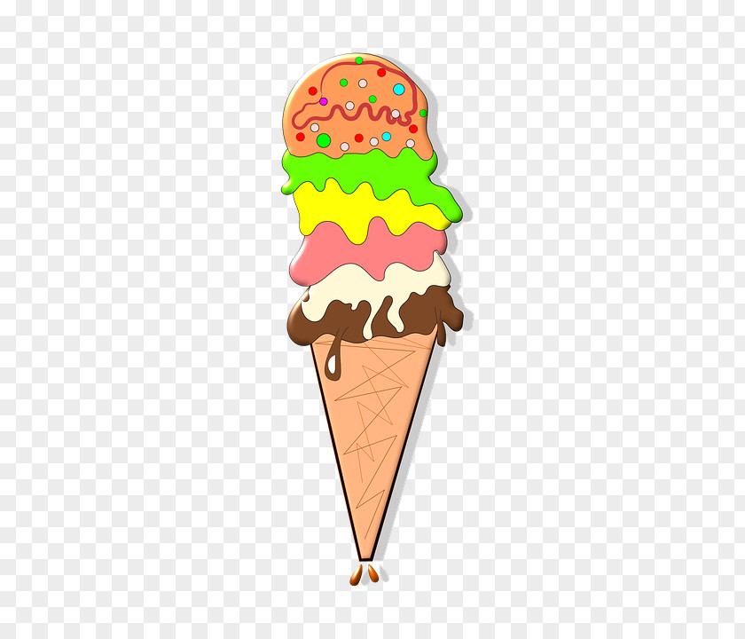 Color Ice Cream Cone Chocolate Fast Food Clip Art PNG