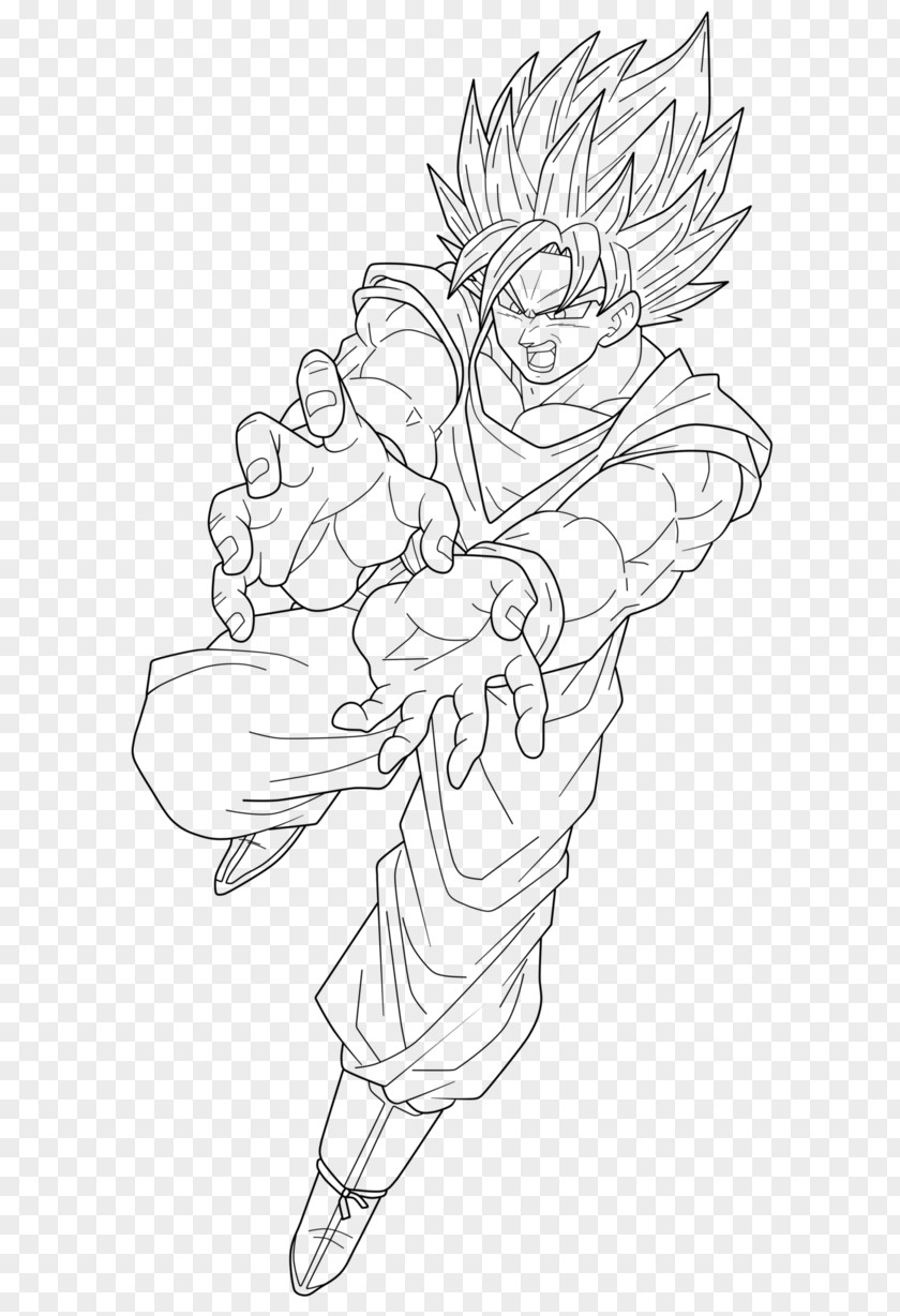 Goku Vegeta Drawing Super Saiyan Sketch PNG