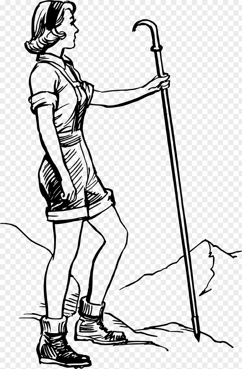 Hiking Drawing Woman Clip Art PNG