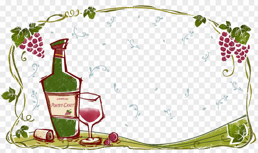 Red Wine Border Computer File PNG