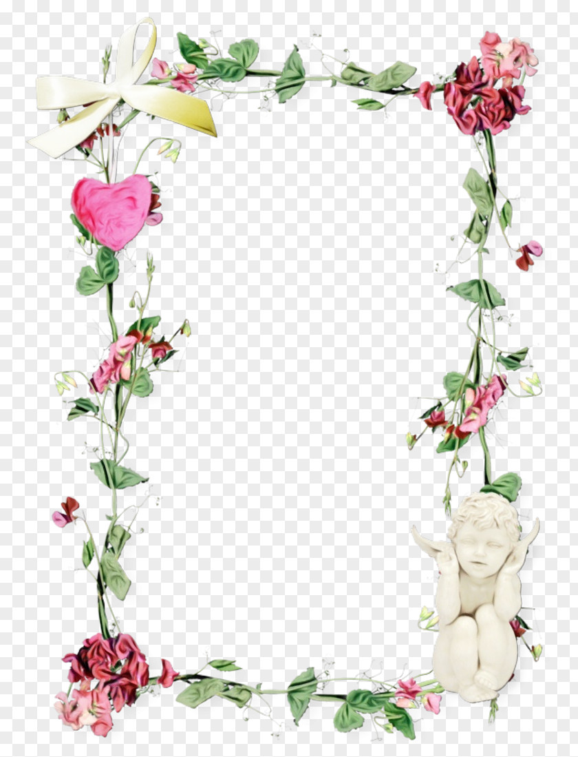 Rose Family Petal Pink Flower Frame PNG