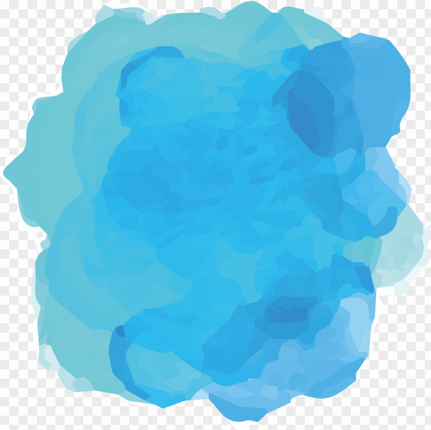 Sky Blue Watercolor Brush PNG