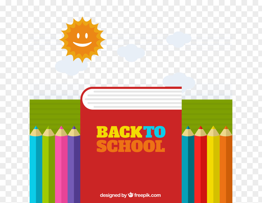 Cartoon Watercolor Painted School Season Sun Clouds Pen Books Vector Building Painting Graphic Design PNG