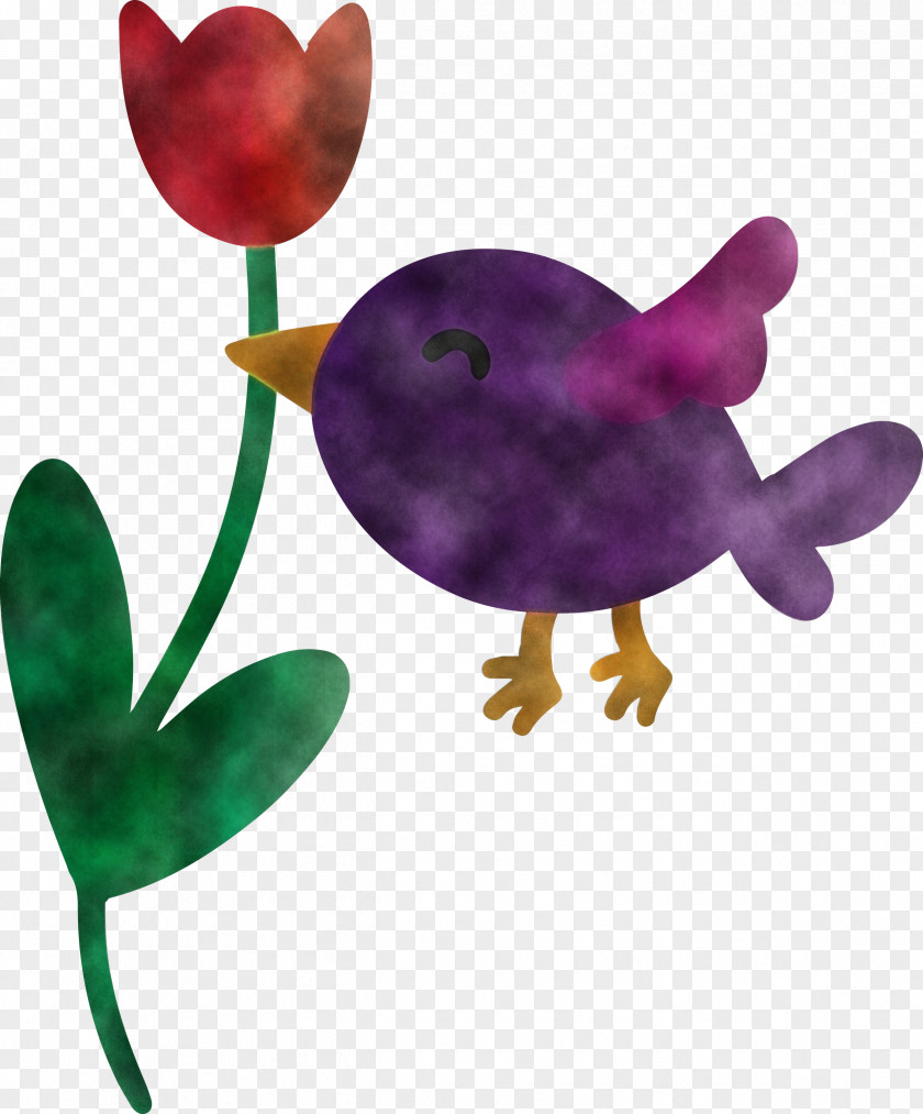 Flying Bird With Flower PNG