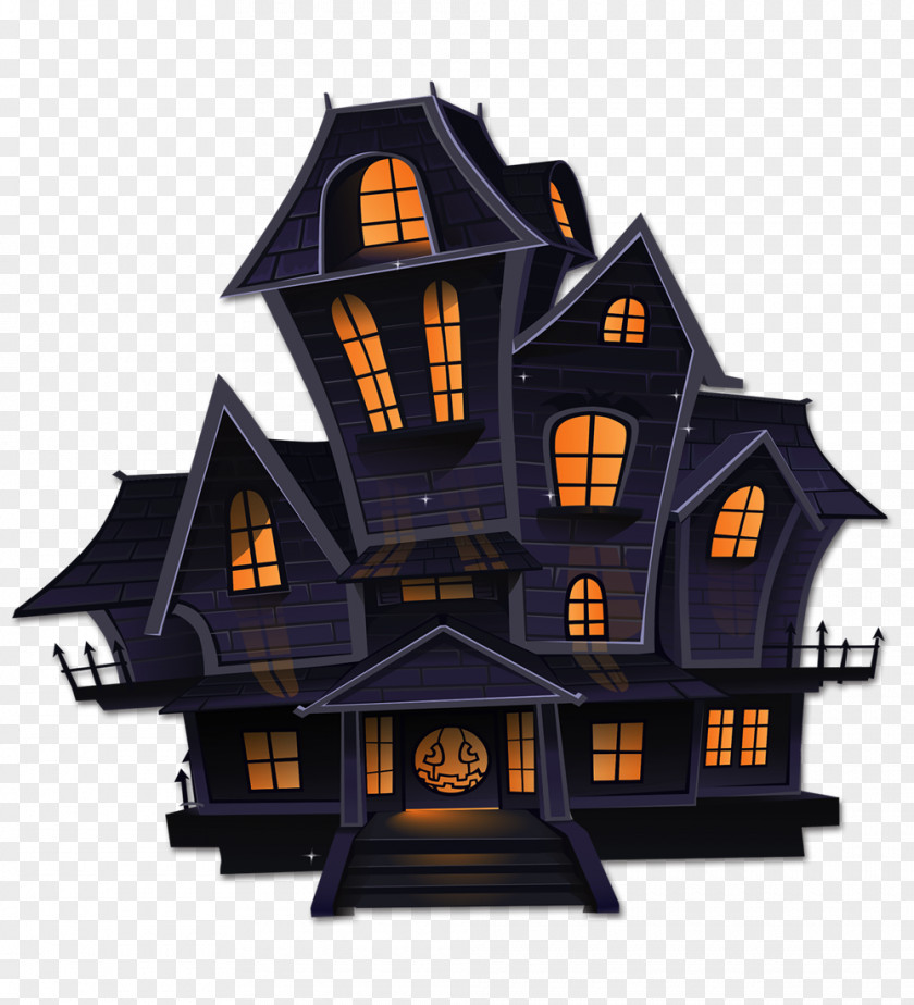 Halloween Clip Art Haunted House Vector Graphics Image Illustration PNG