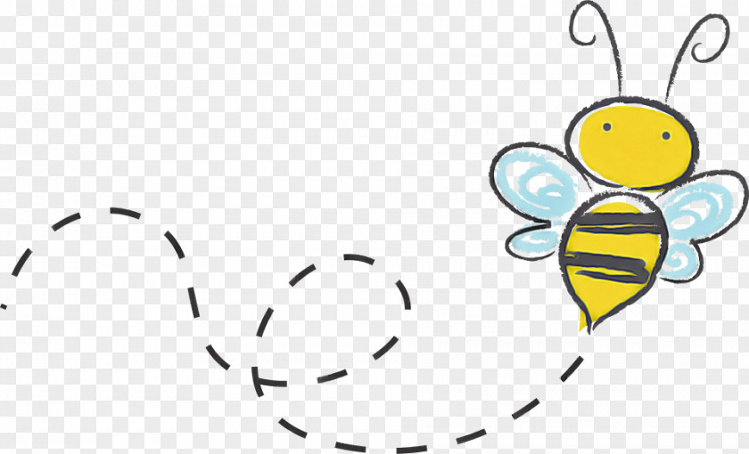 Line Art Honeybee Yellow Membrane-winged Insect Cartoon Bee PNG