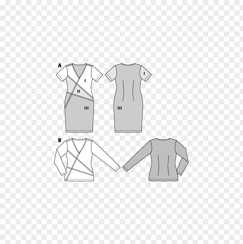 T-shirt Pattern Burda Style Dress PNG