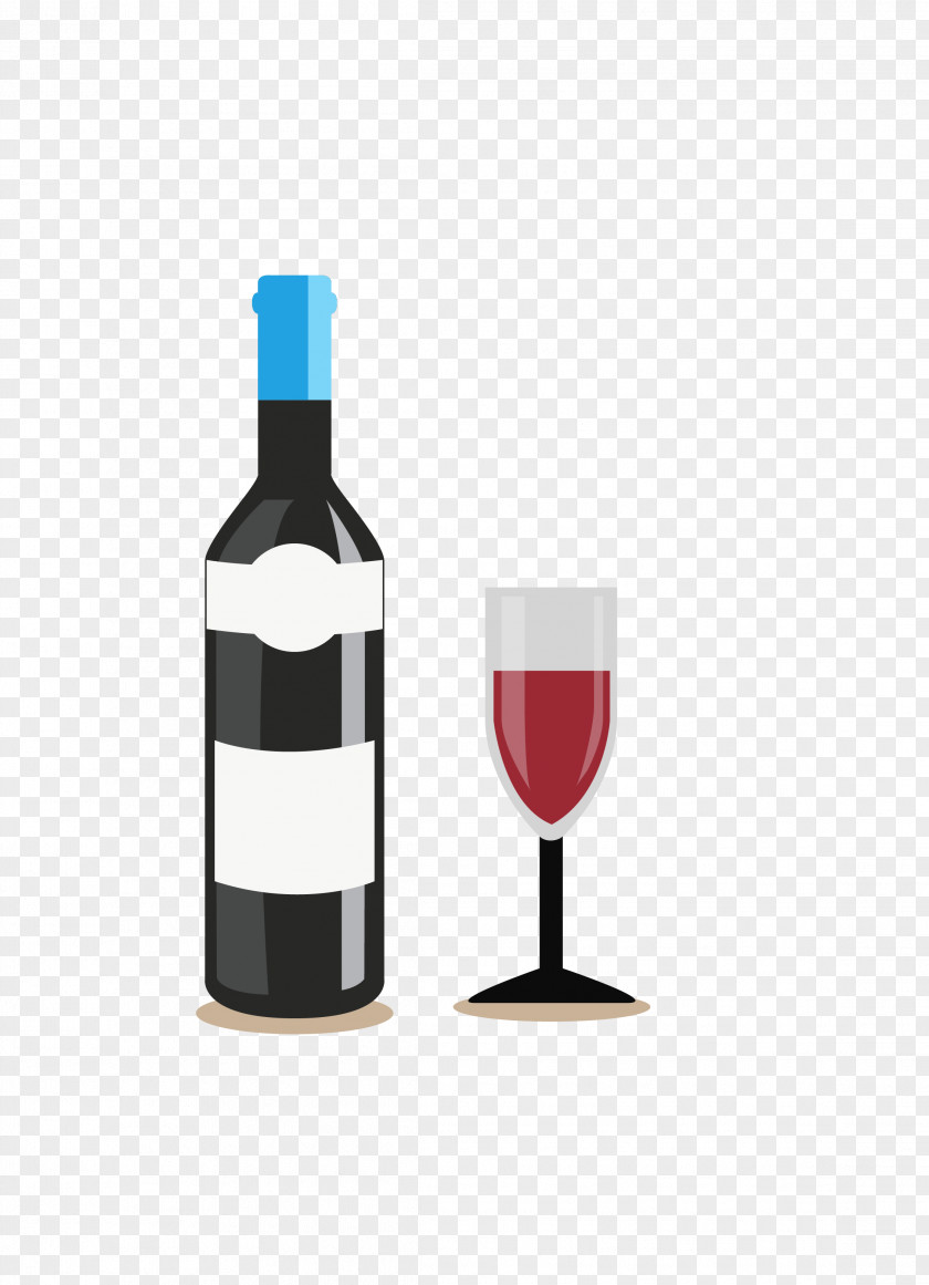 Vector Red Black Wine And Goblet Oak Barrel Bottle PNG