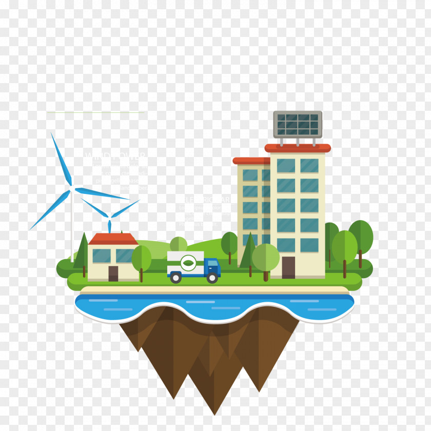 Environmental City Infographic Renewable Energy Environmentally Friendly PNG