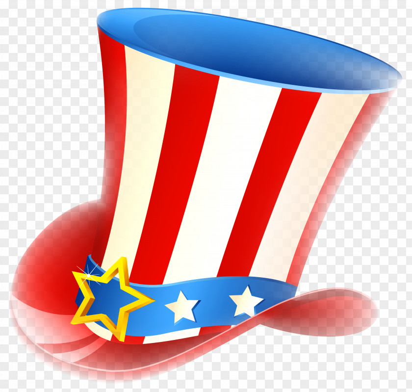 Happy Fourth Of July Uncle Sam Tophat PNG Tophat, red and white hat illustration clipart PNG