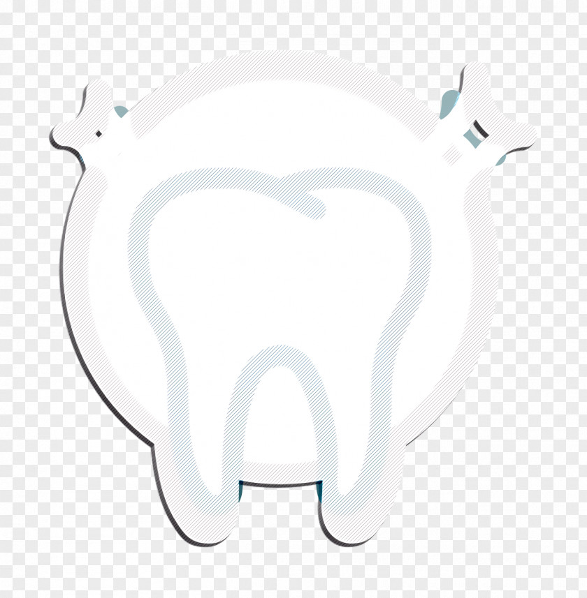 Blackandwhite Tooth Dog Icon PNG