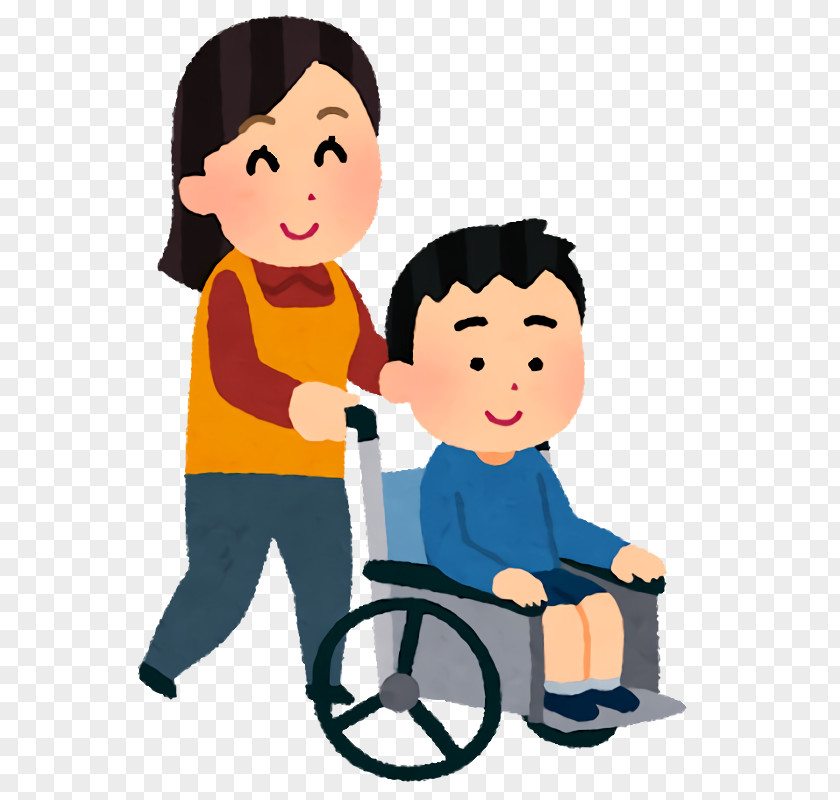 Cartoon Wheelchair Vehicle Child Sharing PNG