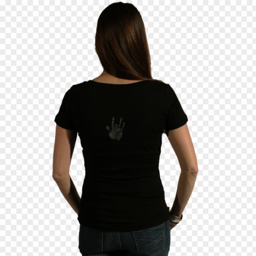 T Shirt Women T-shirt Shoulder Sleeve Black M PNG
