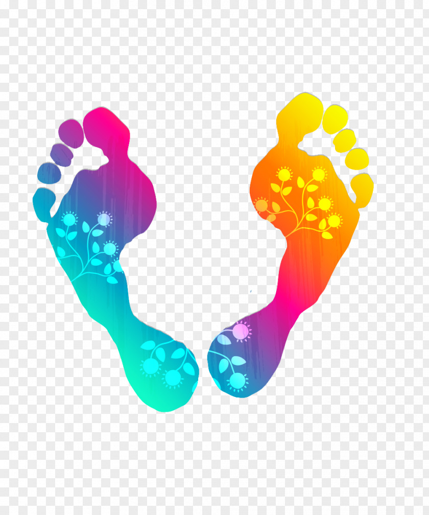 Footprints Vector Material Gorgeous Multicolored Footprint Euclidean PNG