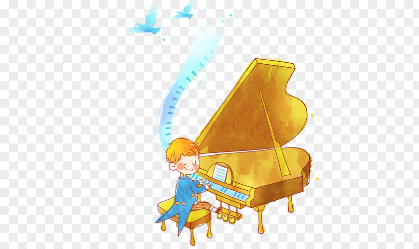 Piano Player Musical Note Wallpaper PNG