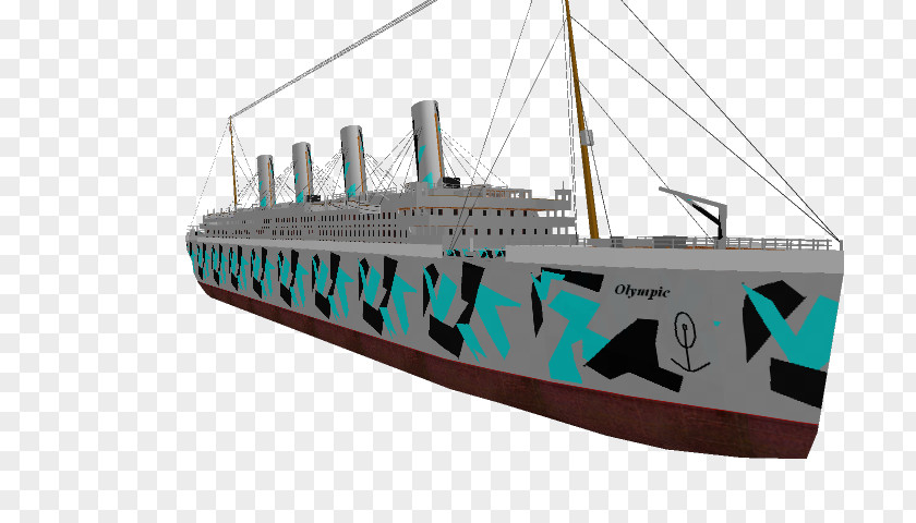 Sunken Ship RMS Olympic Art Motor Boat PNG